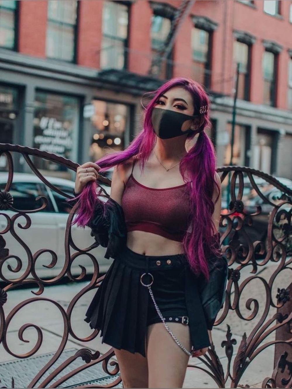 Women’s Mini Skirt in Black - Pleated Street Style